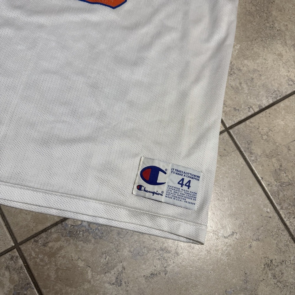 Vintage 90s Champion Patrick Ewing New York Knicks White Jersey 44 NBA Finals - Picture 2 of 9